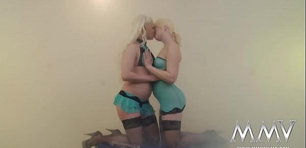  Hot lesbians Eva Eden and Nici sharing fresh cum